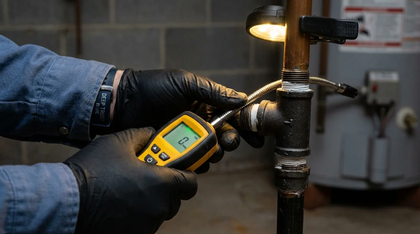 Gas leak detection with electronic sniffer by Johns Plumbing LLC in Newport Beach