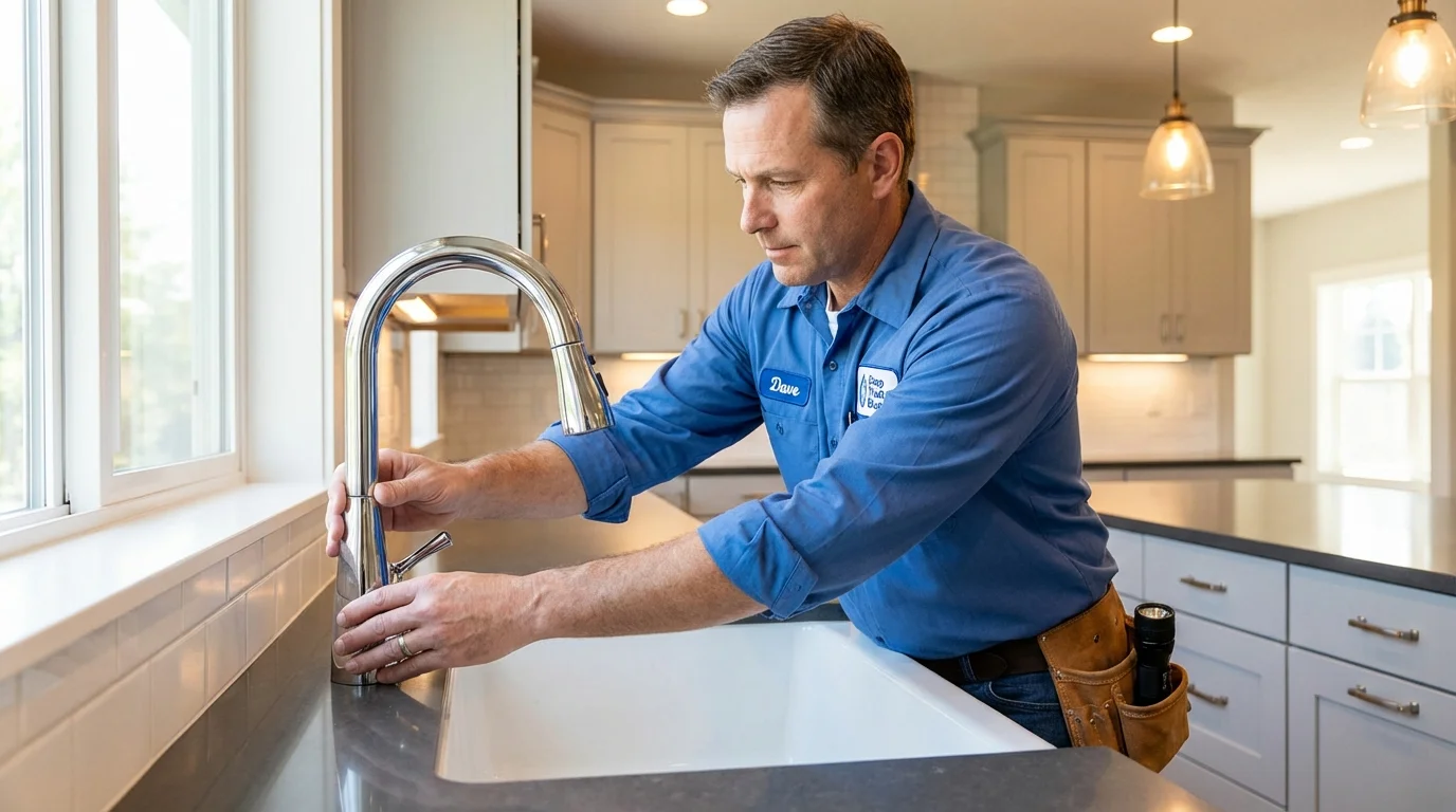Kitchen faucet installation by Johns Plumbing LLC in Newport Beach