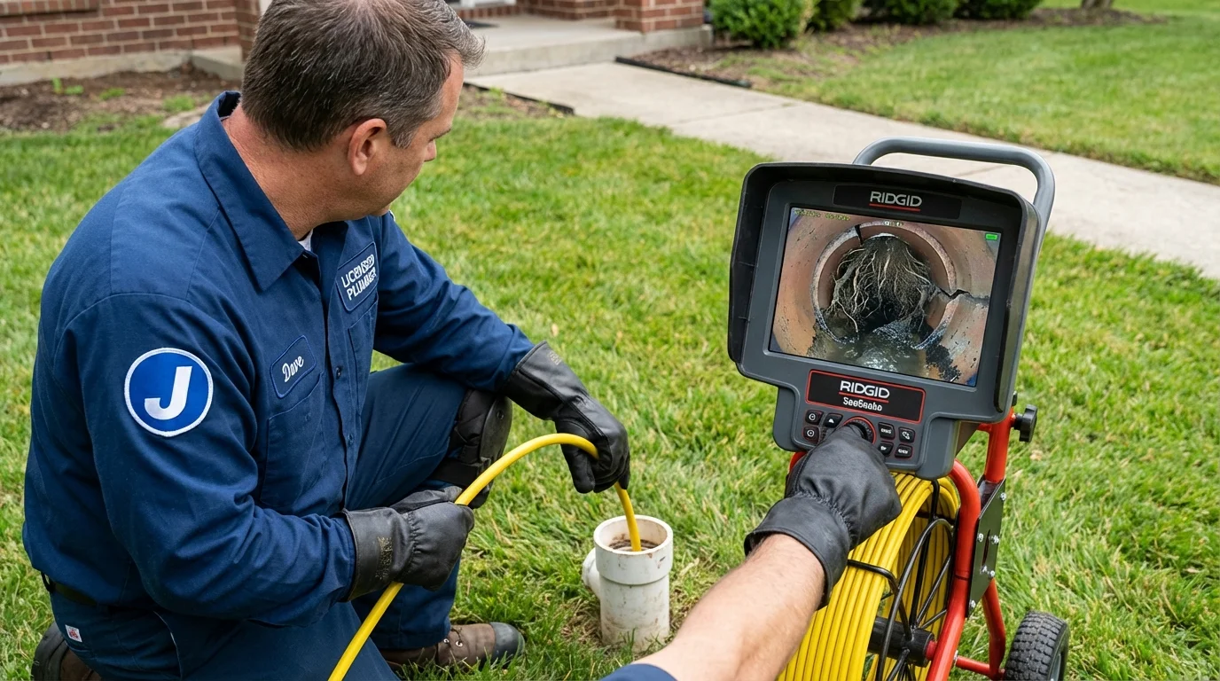 Sewer camera inspection being performed by Johns Plumbing LLC in Newport Beach